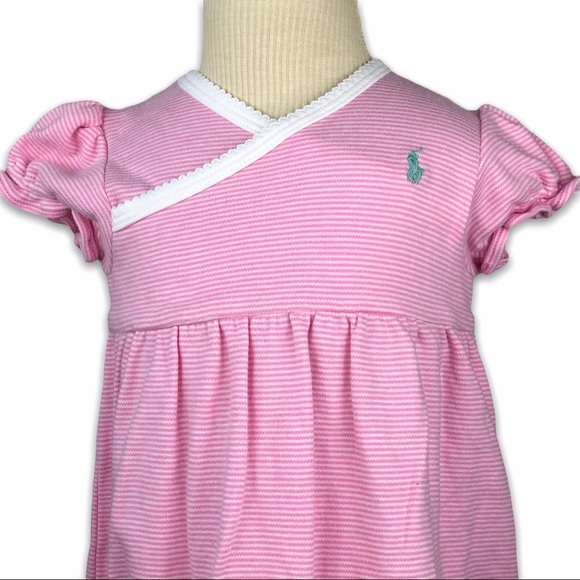 Ralph Lauren Pink Striped Dress & Matching Bloomer - Picture 3 of 10